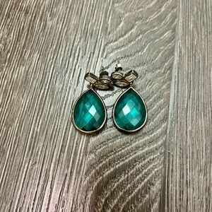 Turquoise glass teardrop earrings
